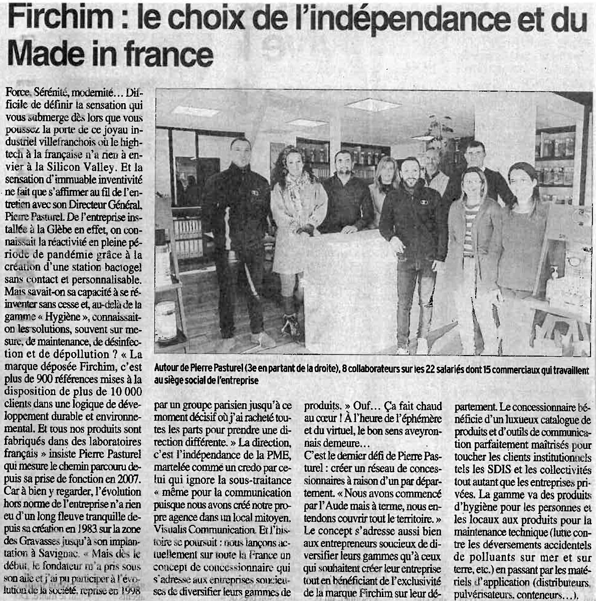 Firchim dans la presse - La Dépêche du 17 mars 2022