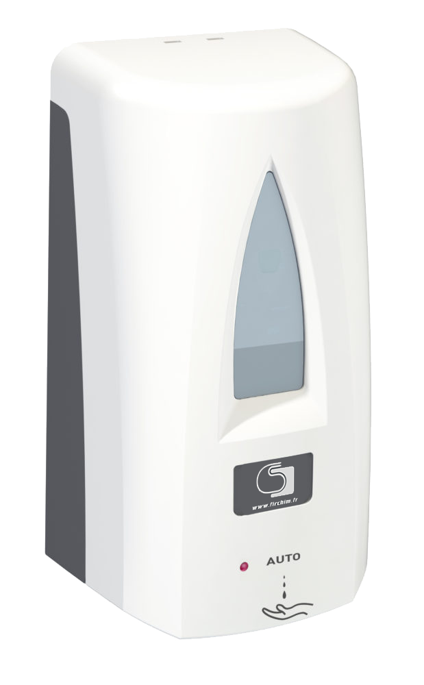 Distributeur de savon gel classique ou hydroalcoolique avec détection automatique des mains.