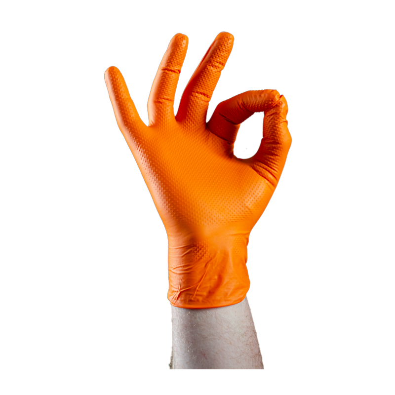 Gants de protection orange en 58% de Nitrile et 42% de polyestère