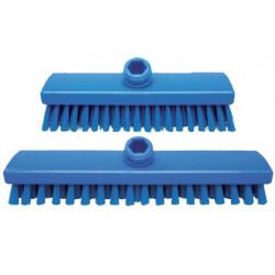 Balai brosse lave-pont L22CM en fibre nylon grise pour manche à vis sortie  30MM -1PC 